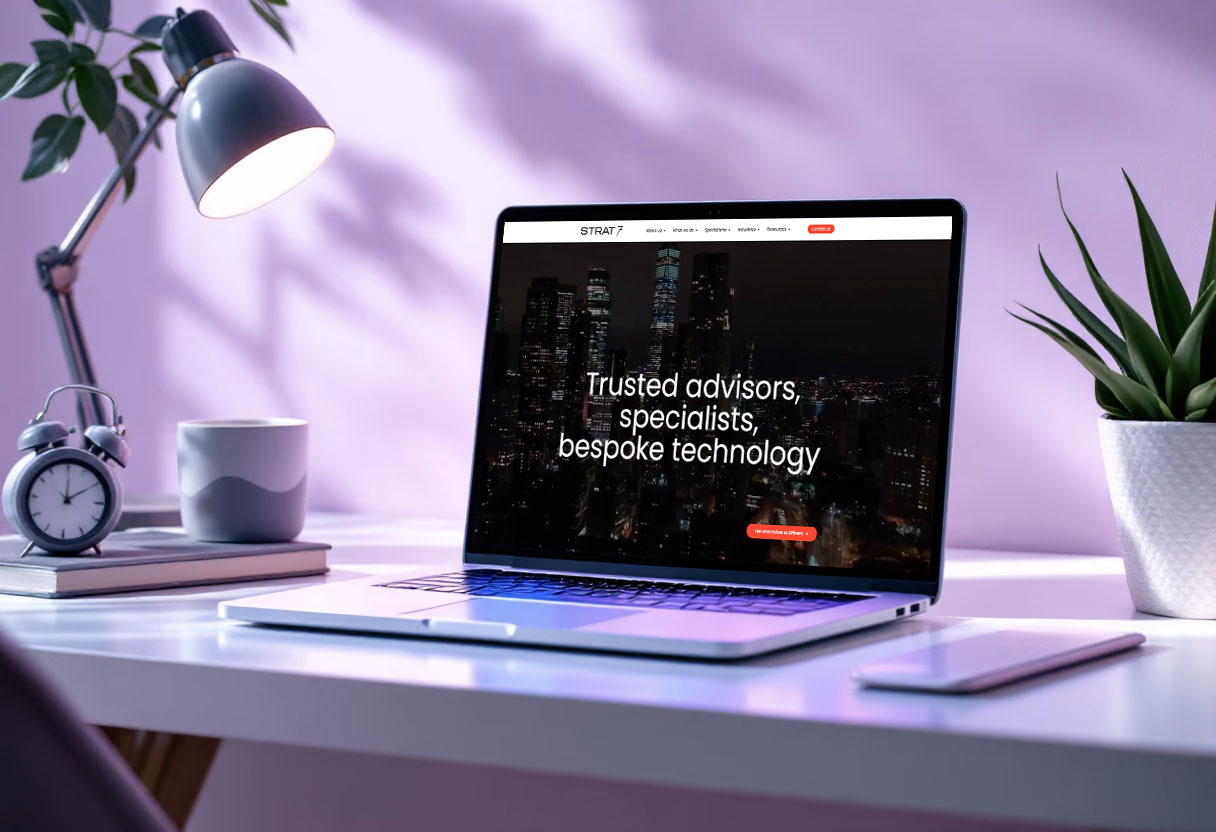 image of people using different software modules [digital project] on a laptop screen in an office environment